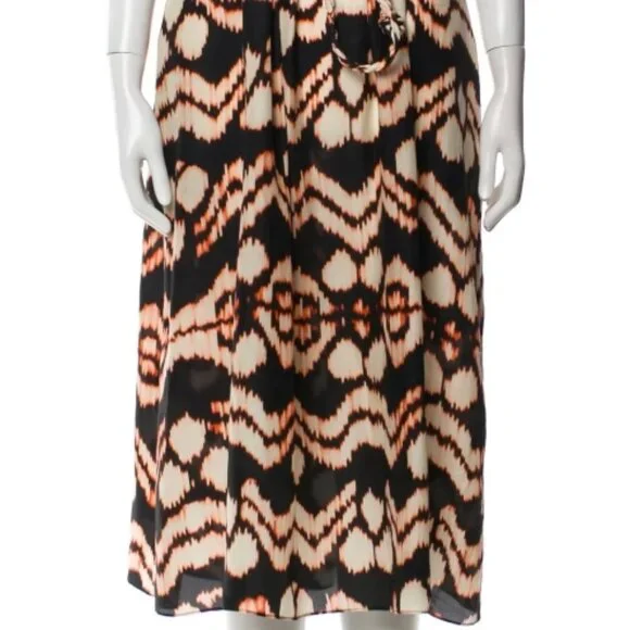 NWOT ULLA JOHNSON Anora Silk Midi Dress in Obsidian S $890